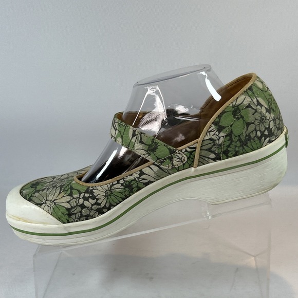 DANSKO Vegan Valerie Shoe Women's Size 11.5US 42EU Green Mary Jane Floral Clog - Picture 2 of 14